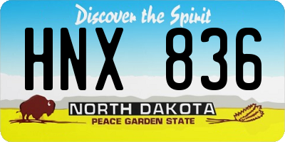 ND license plate HNX836