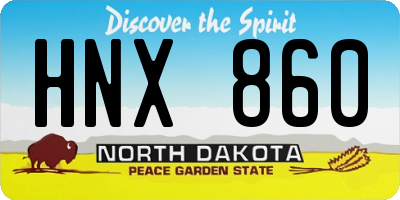 ND license plate HNX860