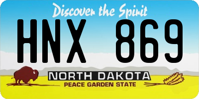 ND license plate HNX869