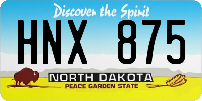 ND license plate HNX875