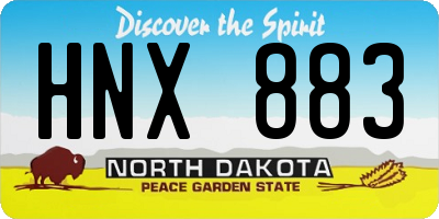 ND license plate HNX883