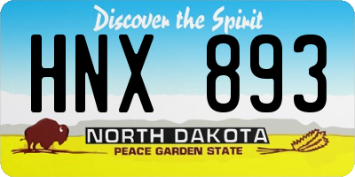 ND license plate HNX893