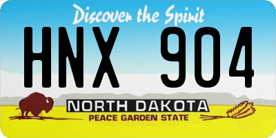 ND license plate HNX904