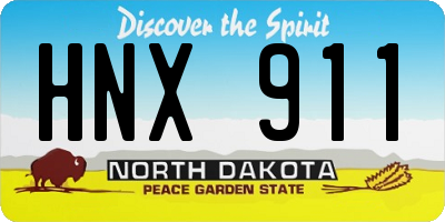 ND license plate HNX911