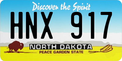 ND license plate HNX917