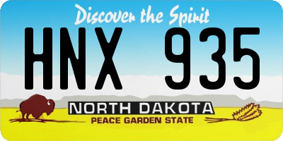 ND license plate HNX935