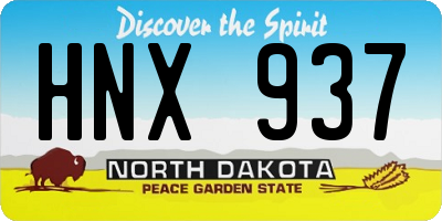 ND license plate HNX937