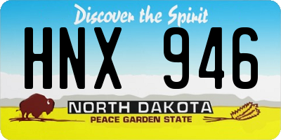 ND license plate HNX946