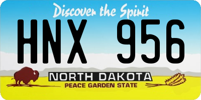 ND license plate HNX956