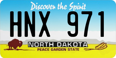 ND license plate HNX971