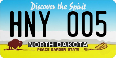 ND license plate HNY005