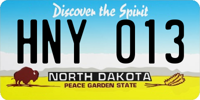 ND license plate HNY013