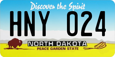 ND license plate HNY024