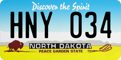 ND license plate HNY034
