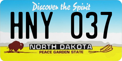ND license plate HNY037