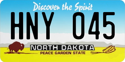 ND license plate HNY045