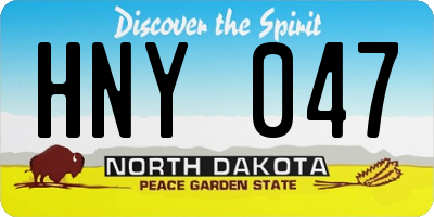 ND license plate HNY047