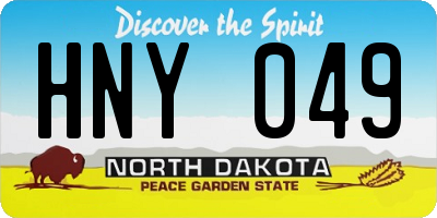 ND license plate HNY049