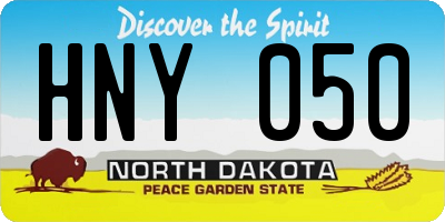 ND license plate HNY050