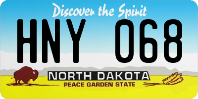 ND license plate HNY068
