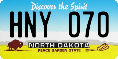 ND license plate HNY070
