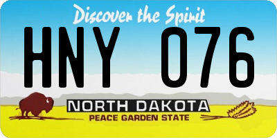 ND license plate HNY076