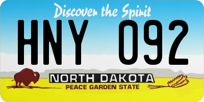 ND license plate HNY092