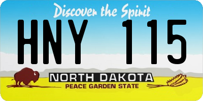 ND license plate HNY115