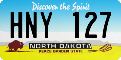 ND license plate HNY127