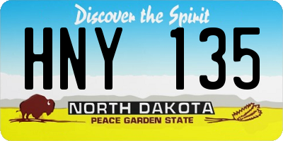 ND license plate HNY135