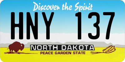 ND license plate HNY137