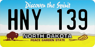 ND license plate HNY139