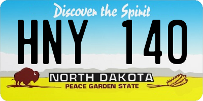 ND license plate HNY140