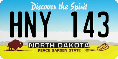 ND license plate HNY143
