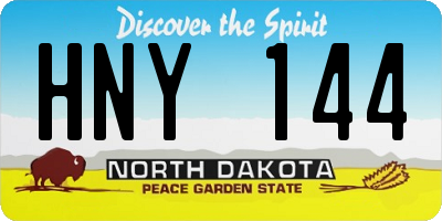 ND license plate HNY144