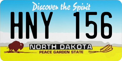 ND license plate HNY156