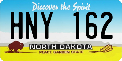ND license plate HNY162