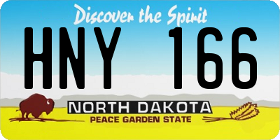 ND license plate HNY166