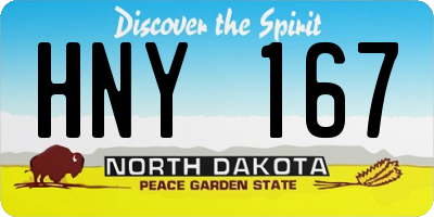 ND license plate HNY167
