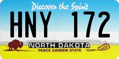 ND license plate HNY172