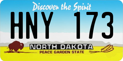 ND license plate HNY173
