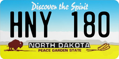 ND license plate HNY180