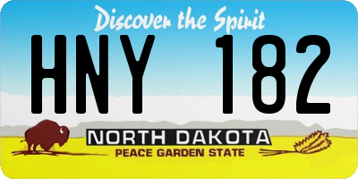 ND license plate HNY182