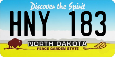 ND license plate HNY183