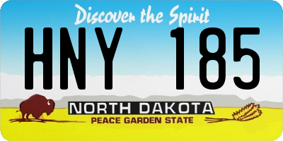 ND license plate HNY185