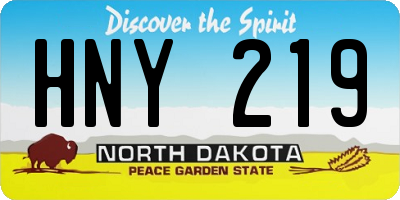ND license plate HNY219