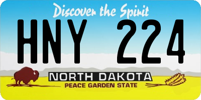 ND license plate HNY224
