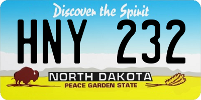 ND license plate HNY232
