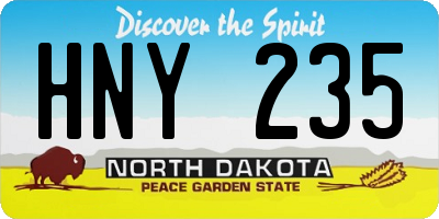ND license plate HNY235