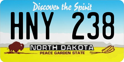 ND license plate HNY238
